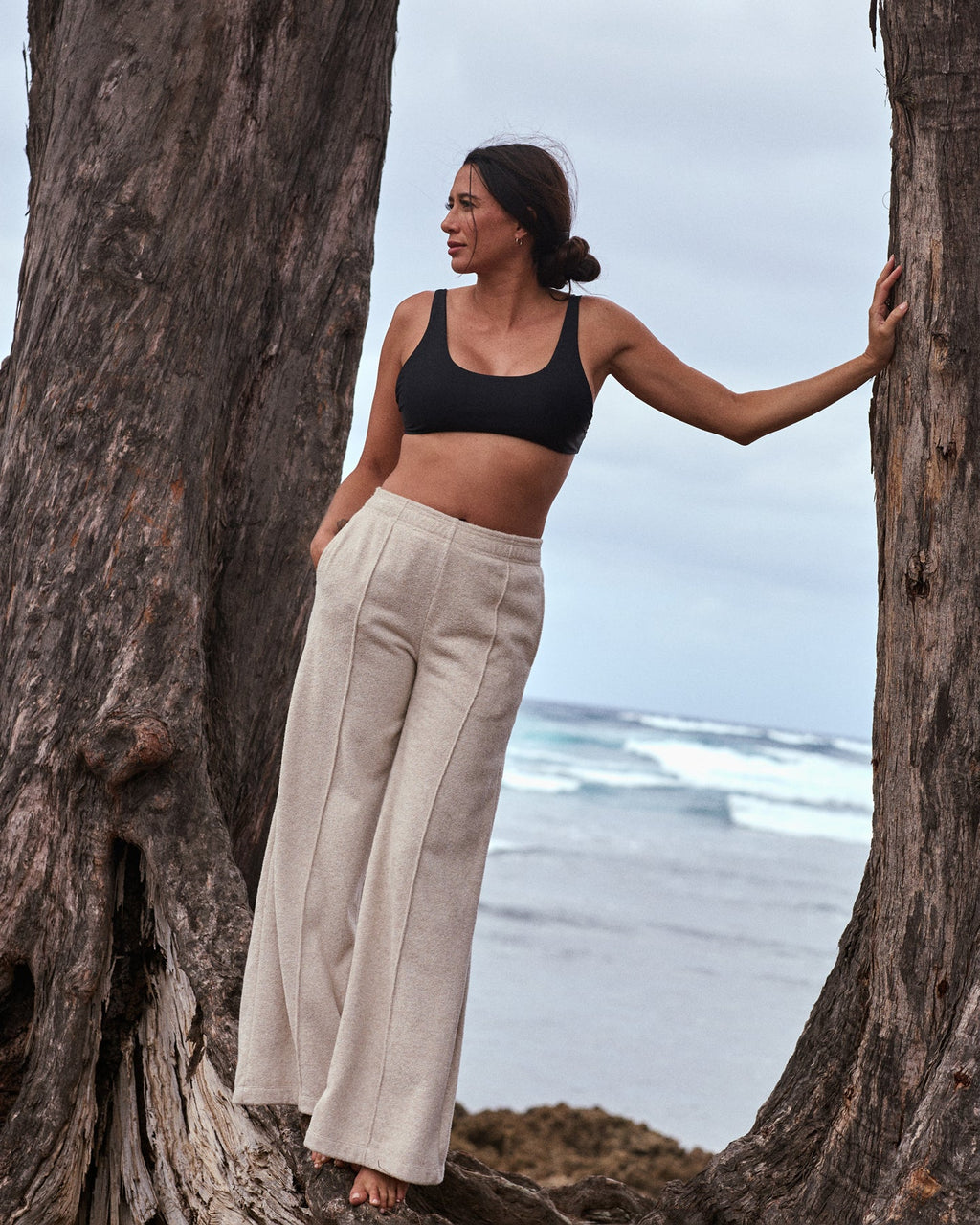 Hightide Wide Leg Pant - Oatmeal Heather