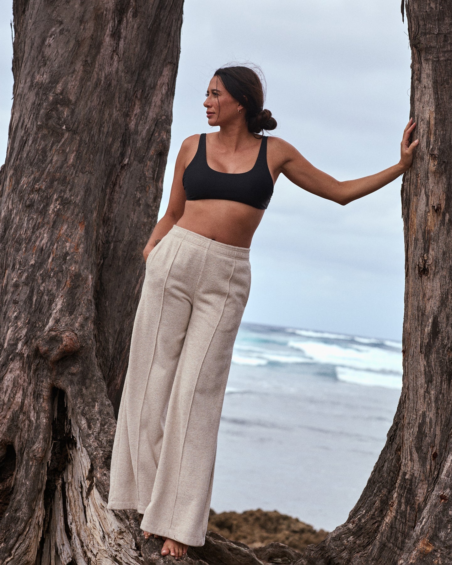 Hightide Wide Leg Pant - Oatmeal Heather