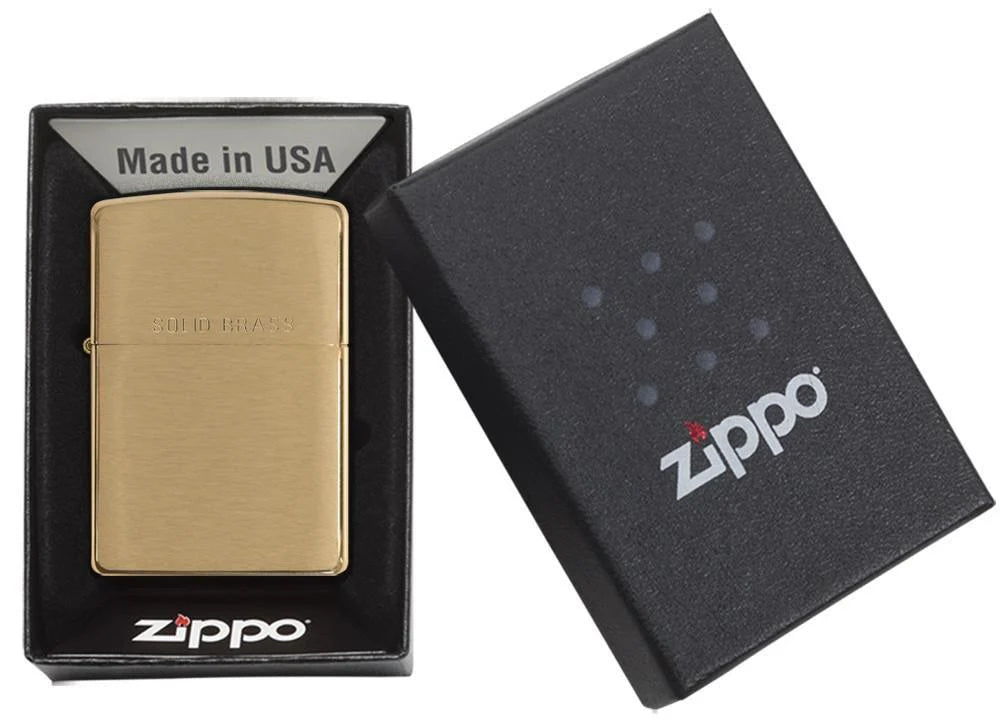 Zippo Classic Brushed Solid Brass Lighter
