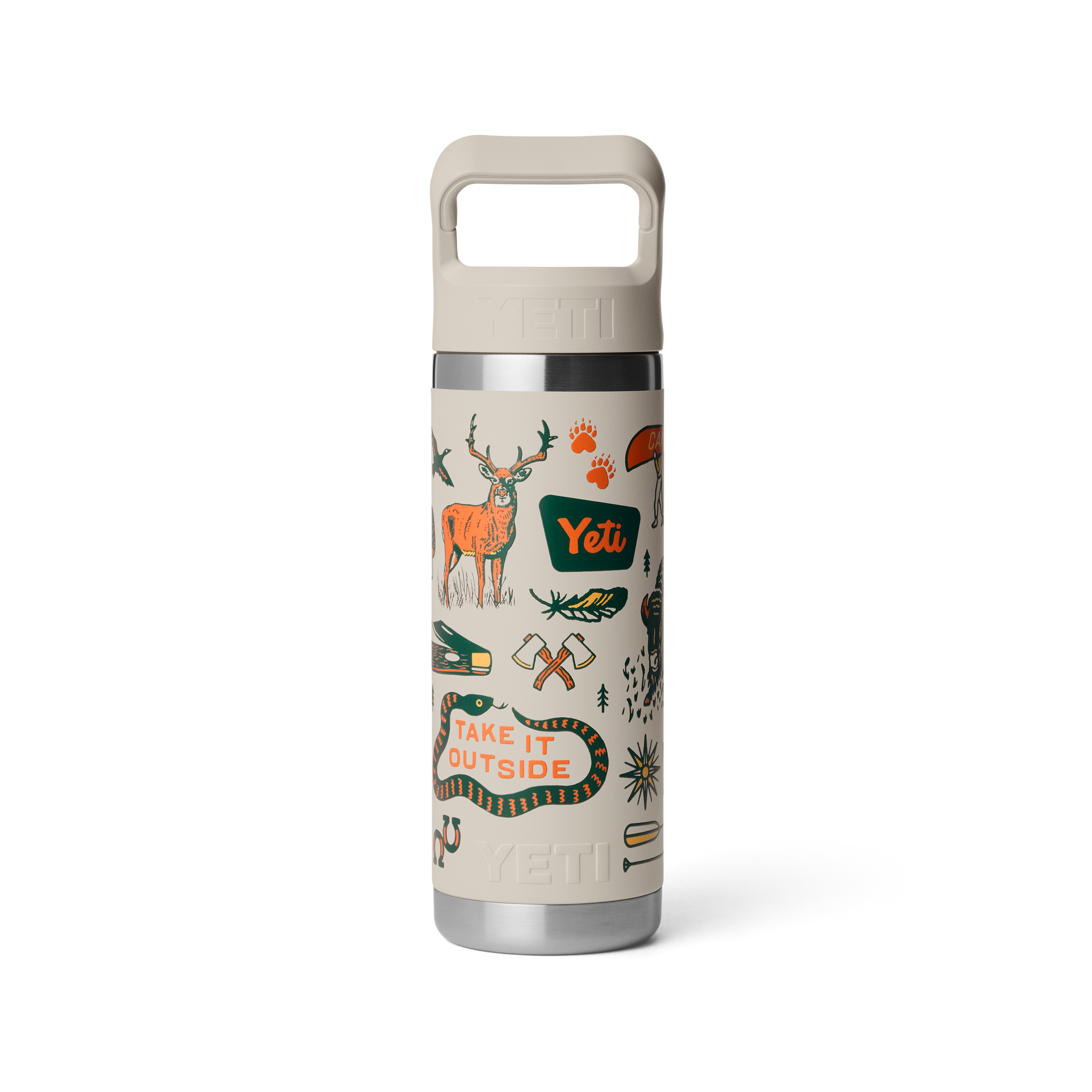 Rambler 18 Oz Colour Straw Bottle - Cape Summer Camp
