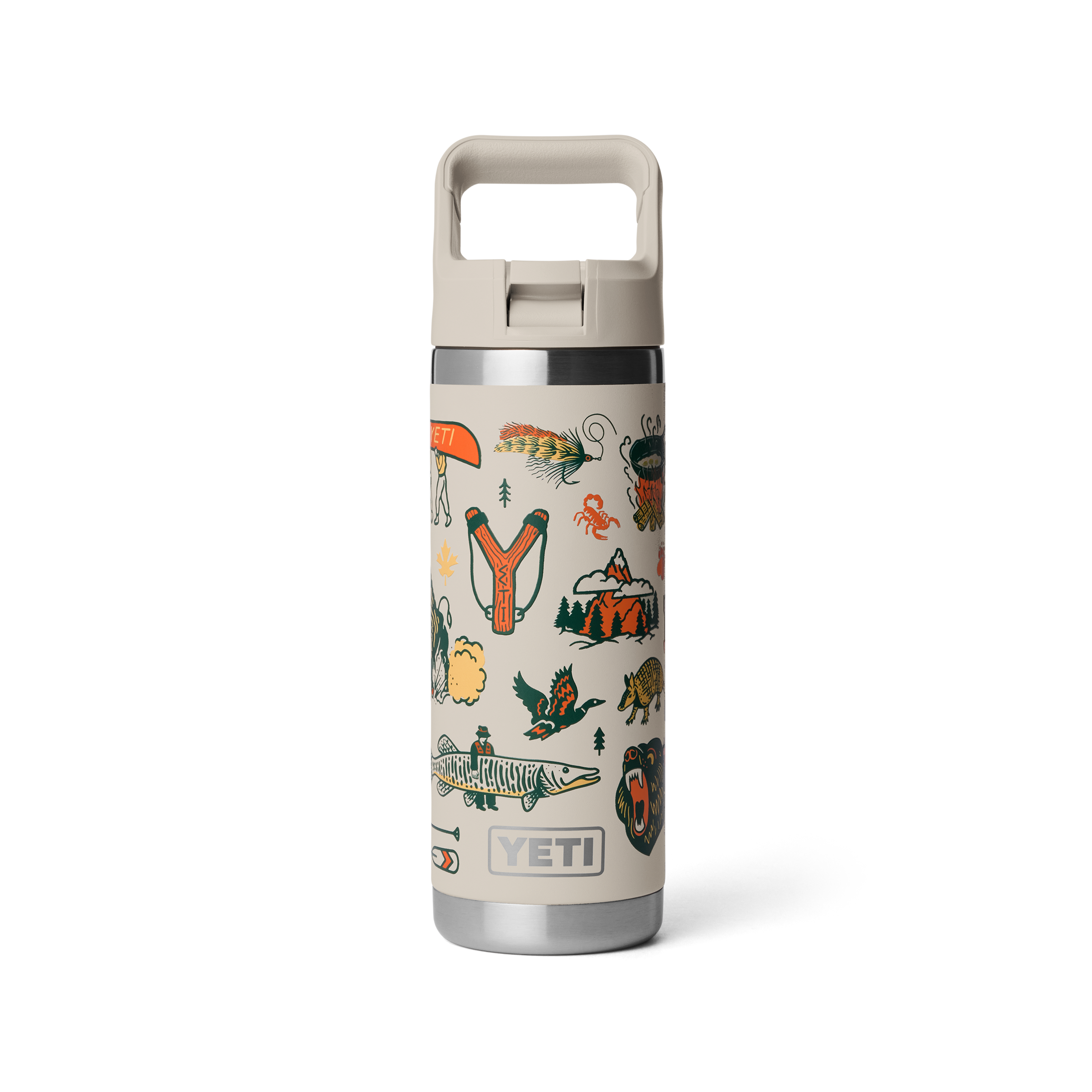 Rambler 18 Oz Colour Straw Bottle - Cape Summer Camp