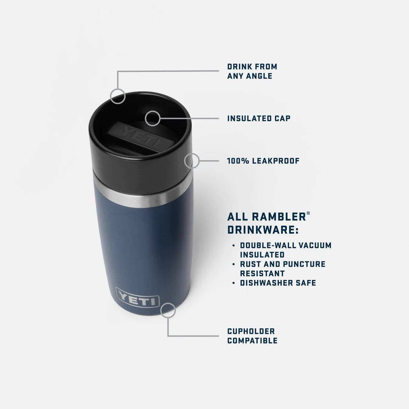 Rambler 12 Oz Travel Bottle - Black Forest Green