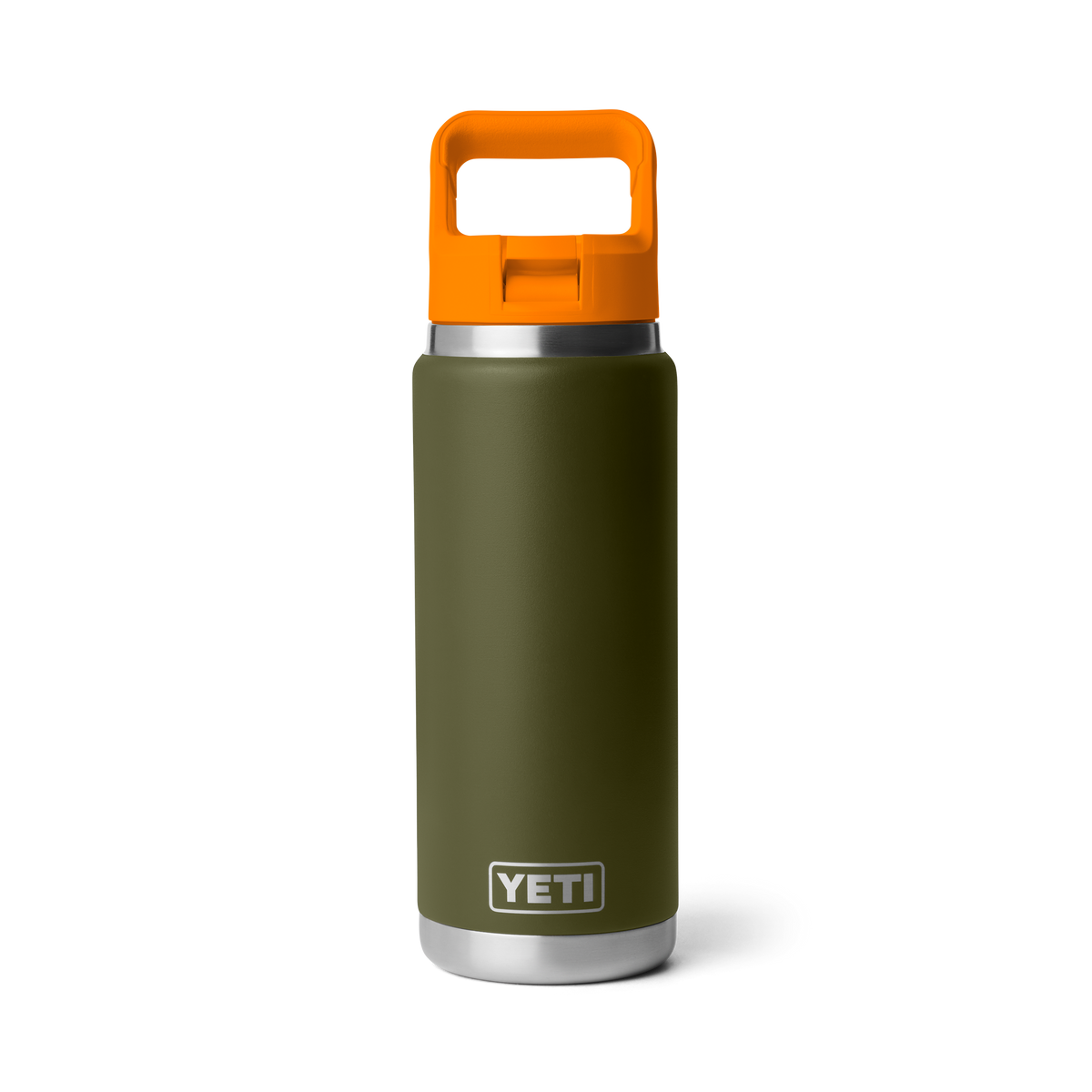 Rambler 26 Oz Colour Straw Bottle - Olive/King Crab Orange