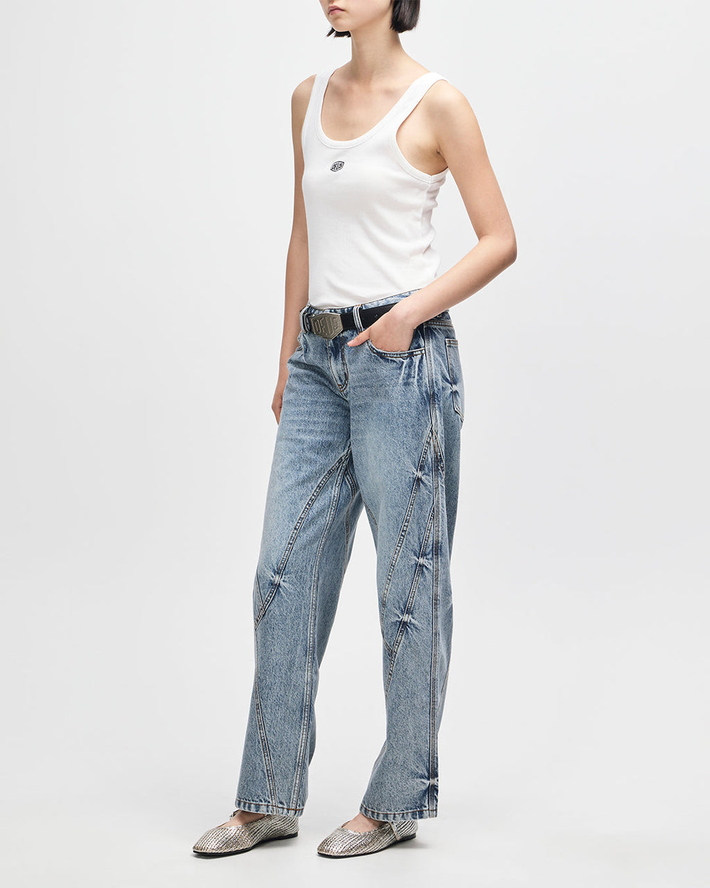 June Shield Tank - Vintage White