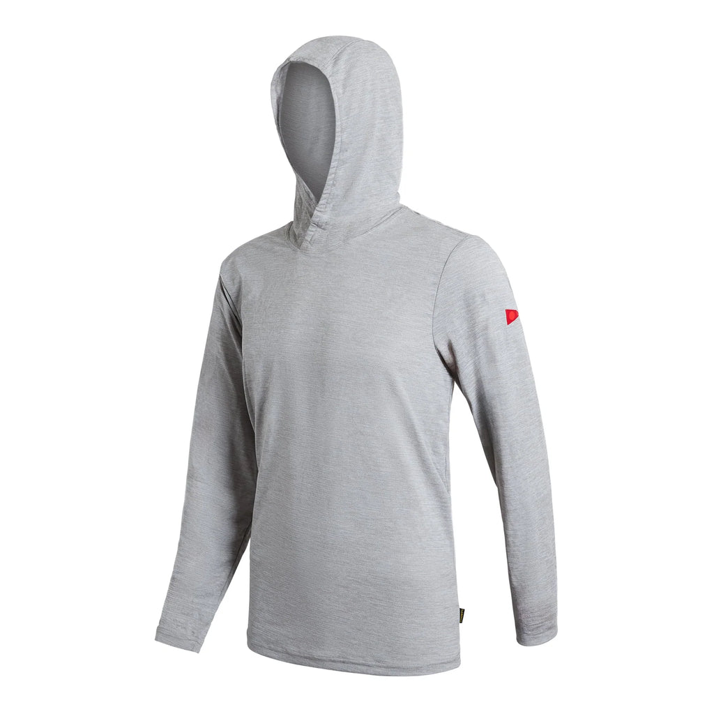 Airtex Long Sleeve Hooded Shirt - Light Heather Grey