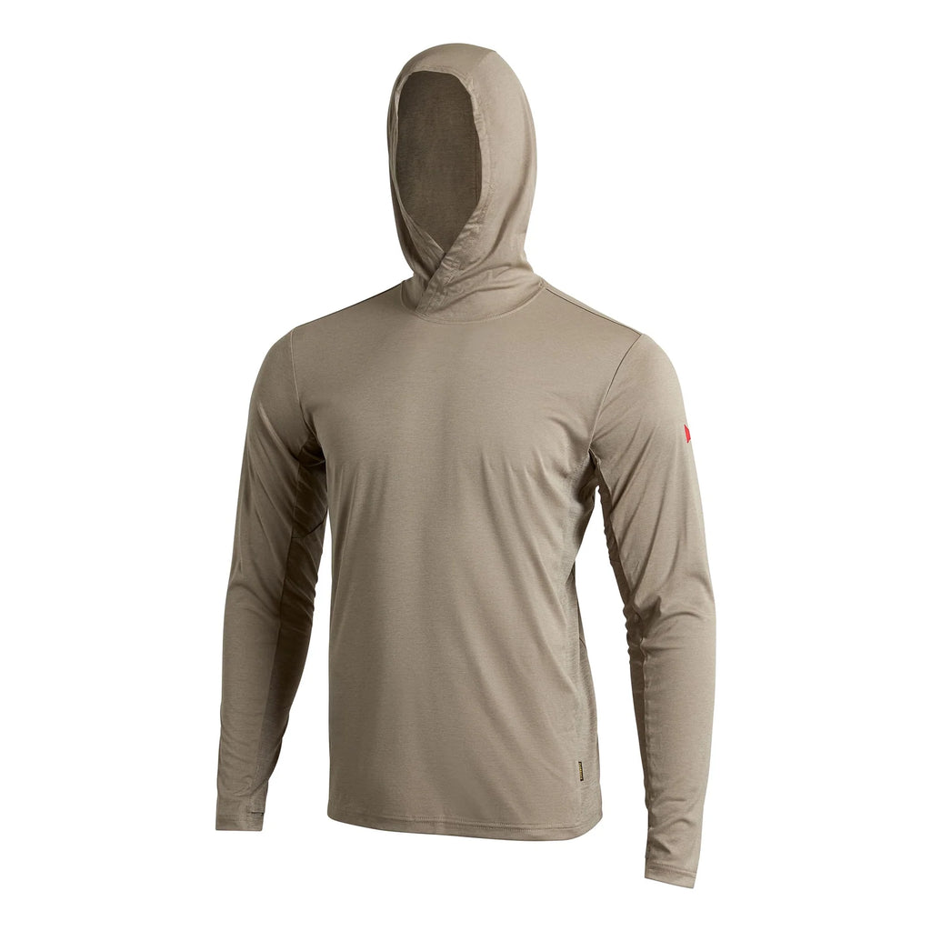Sun Pro LS Crossover Hooded UPF Shirt - Heather Vintage Khaki
