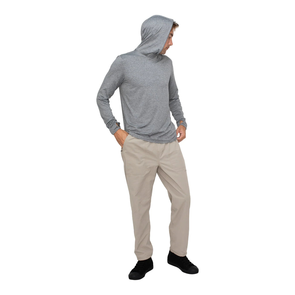 Sun Pro Adapt Long Sleeve Hooded UPF Shirt - Light Heather Grey