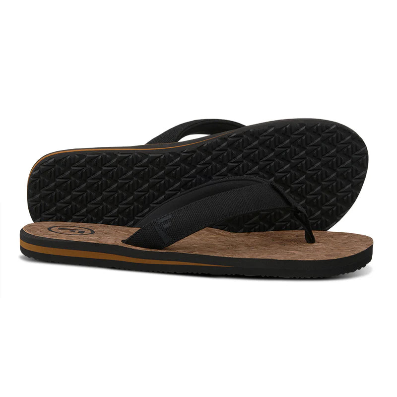 Mully Cork Mens Flip Flop - Black
