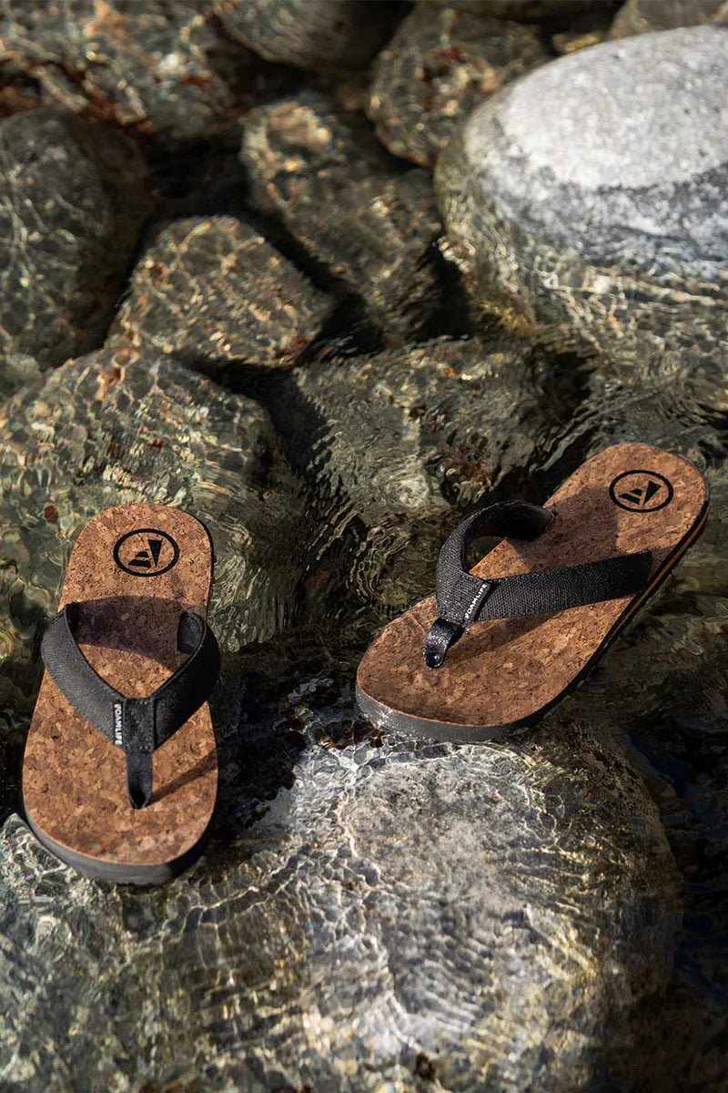 Mully Cork Mens Flip Flop - Black