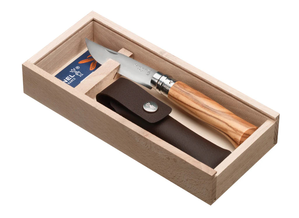 Opinel No.8 Olive Classic Originals Gift Set
