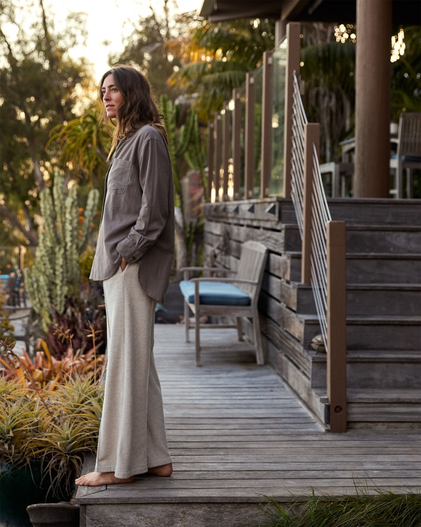 Hightide Wide Leg Pant - Oatmeal Heather