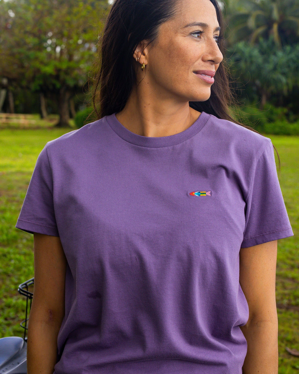 Women's Journey Fish Tee - Purple Aster