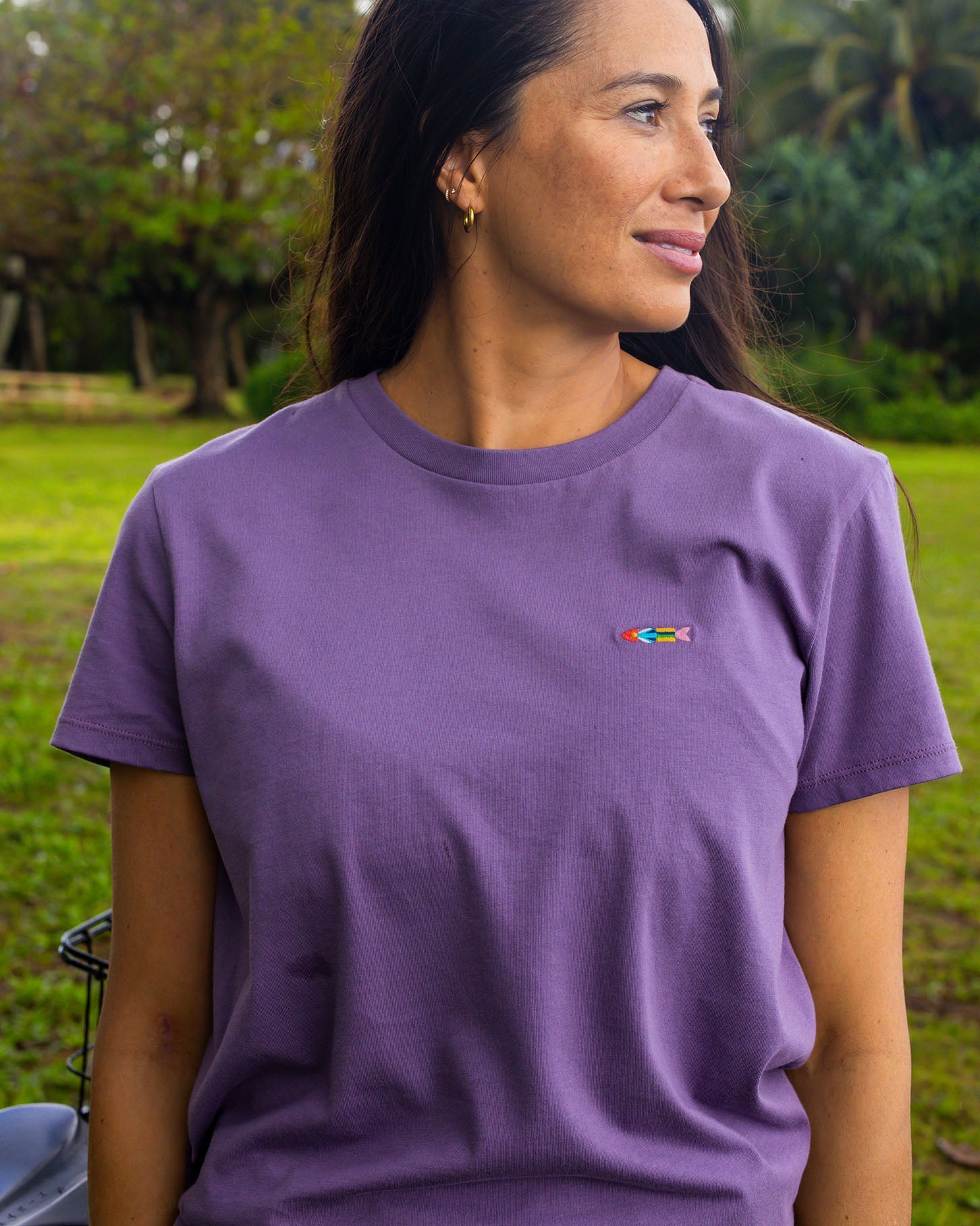 Women's Journey Fish Tee - Purple Aster