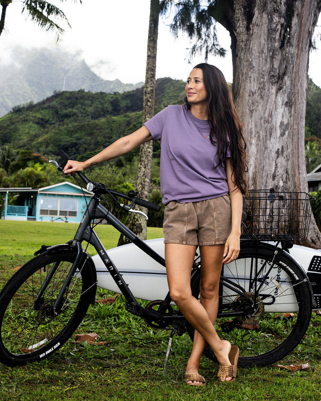 Women's Journey Fish Tee - Purple Aster