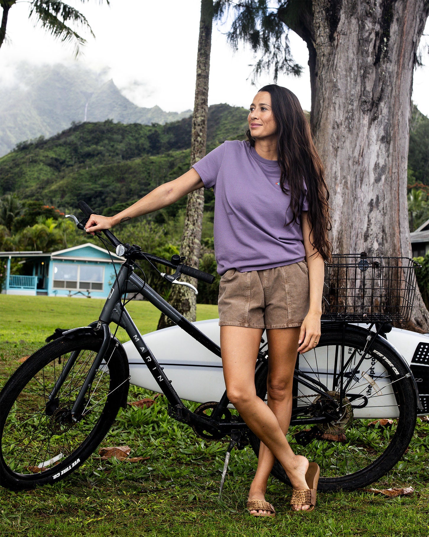 Women's Journey Fish Tee - Purple Aster
