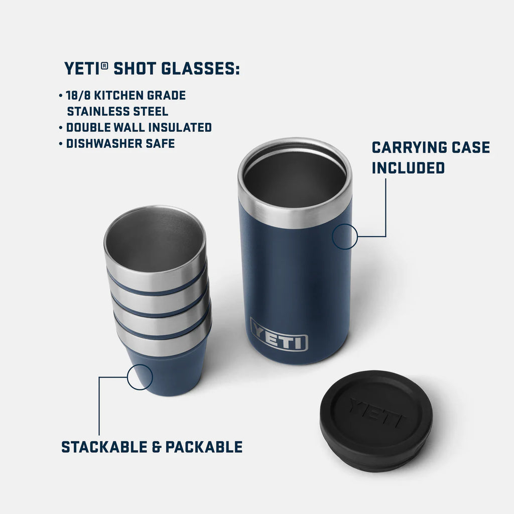 Yeti Shot Glasses & Case - Navy