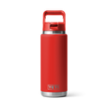 Rambler 26 Oz Colour Straw Bottle - Rescue Red