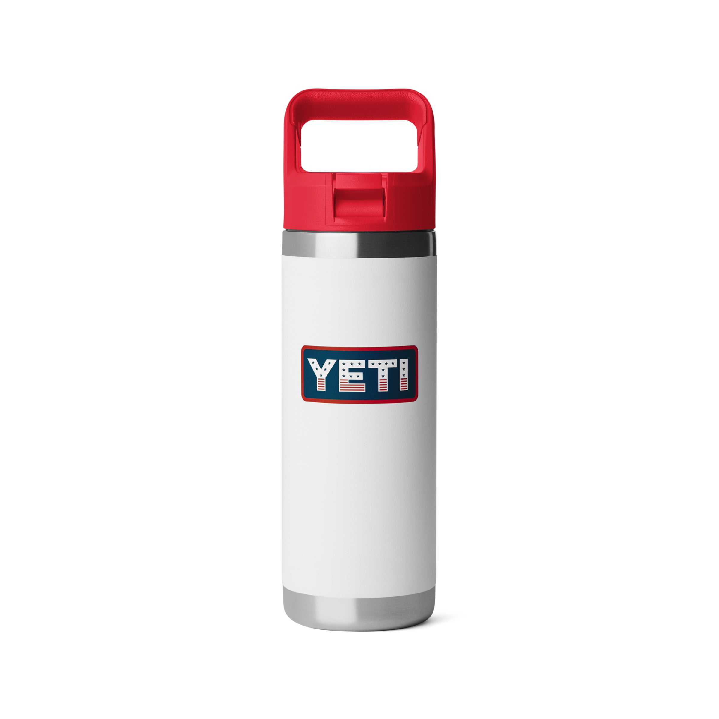 Rambler 18 Oz Colour Straw Bottle - White/Rescue Red/Badge