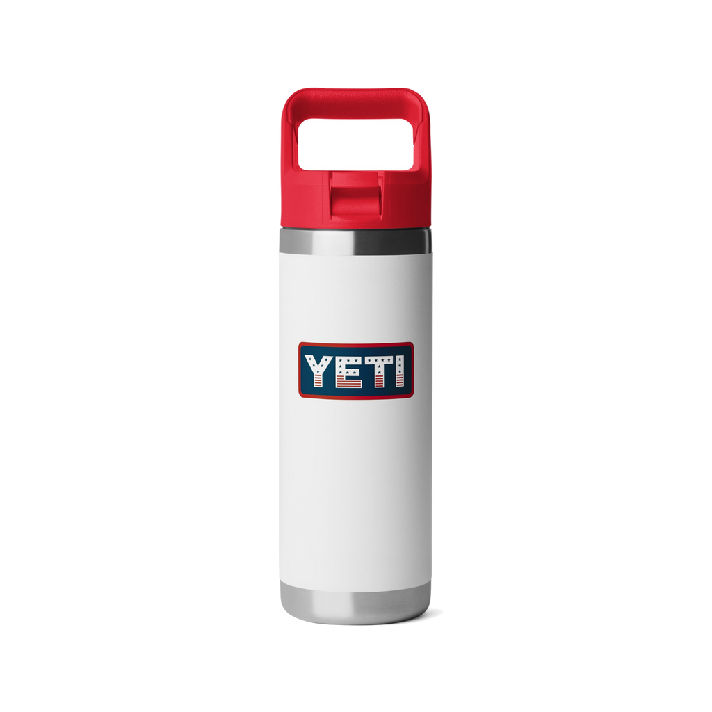 Rambler 18 Oz Colour Straw Bottle - White/Rescue Red/Badge