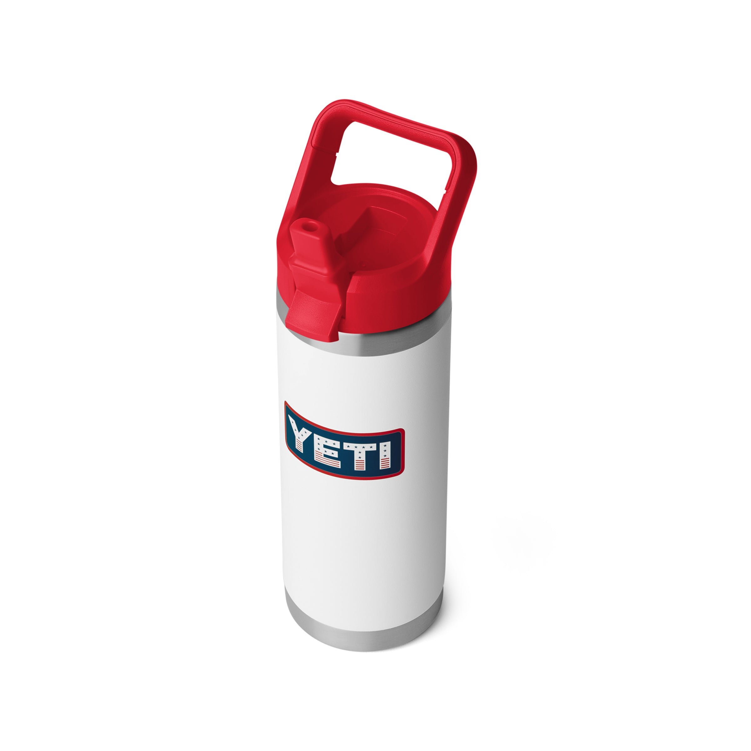 Rambler 18 Oz Colour Straw Bottle - White/Rescue Red/Badge