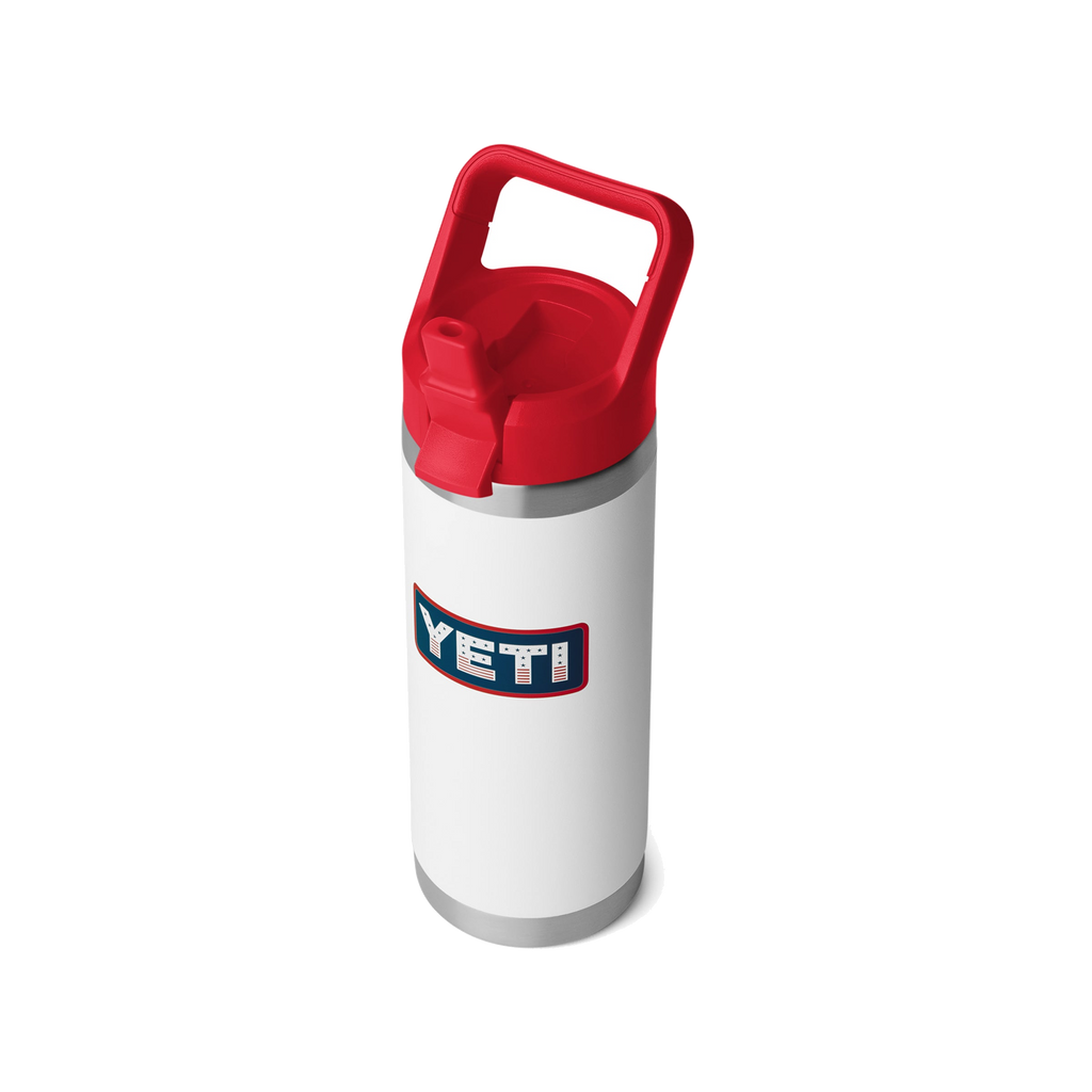 Rambler 18 Oz Colour Straw Bottle - White/Rescue Red/Badge