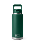 Rambler 26 OZ Colour Straw Bottle - Black Forest Green