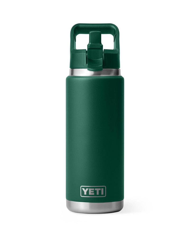 Rambler 26 OZ Colour Straw Bottle - Black Forest Green