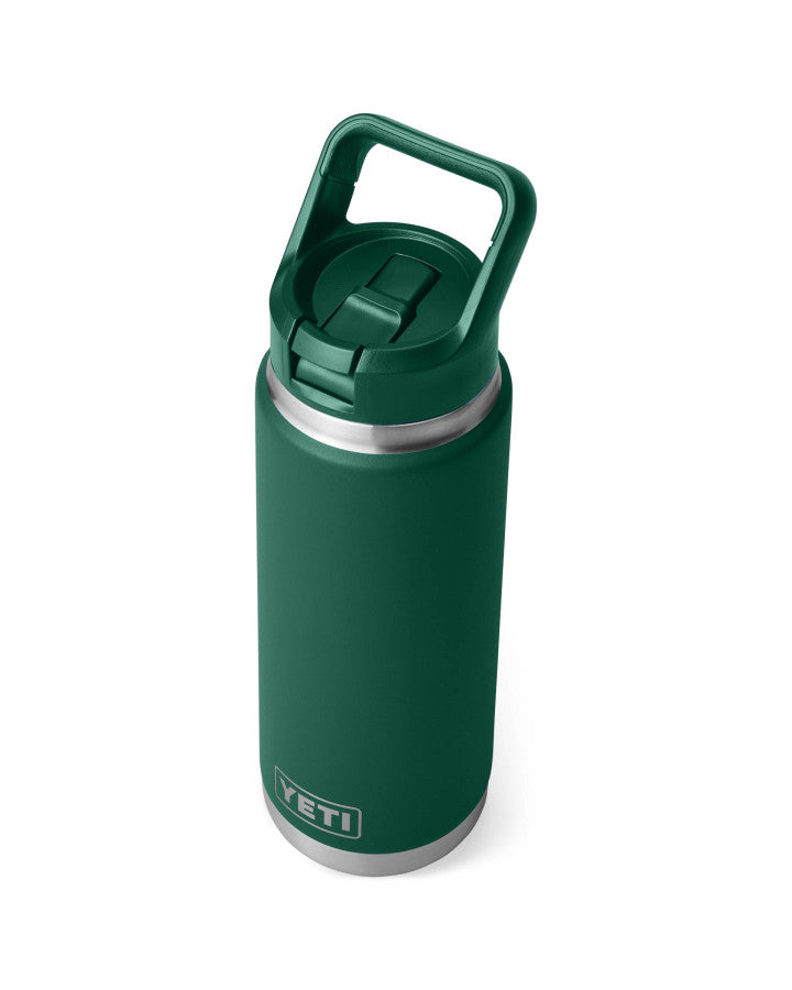 Rambler 26 OZ Colour Straw Bottle - Black Forest Green