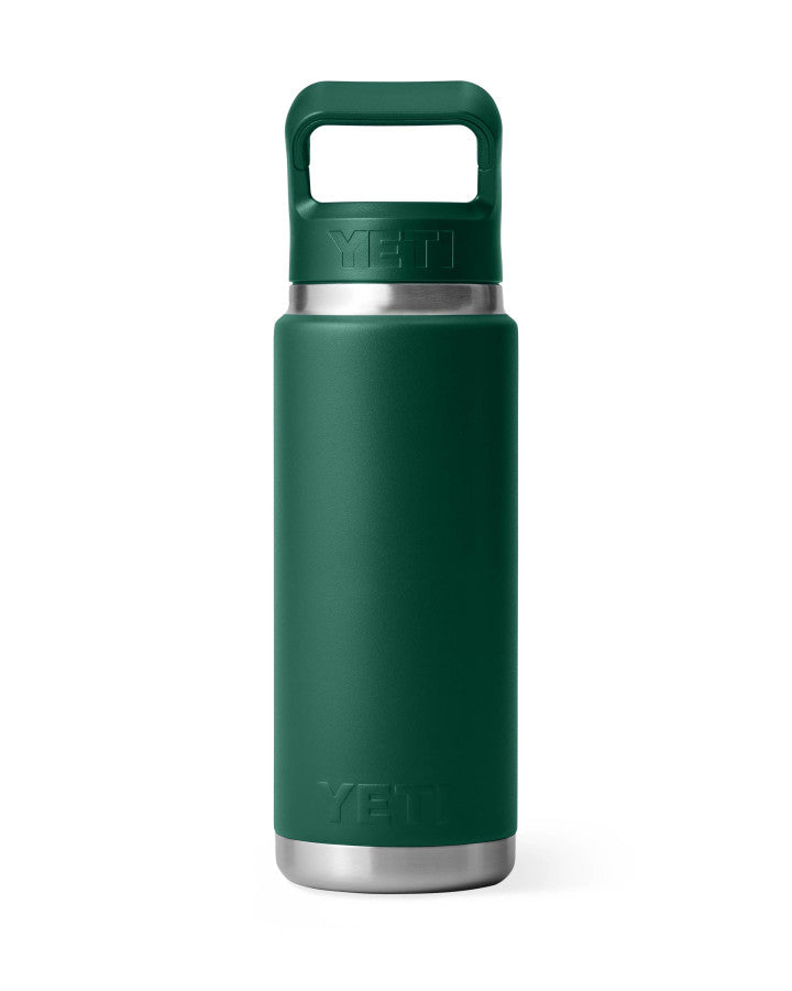 Rambler 26 OZ Colour Straw Bottle - Black Forest Green